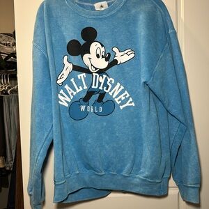 Disney Blue Crewneck Sweater with Mickey Mouse